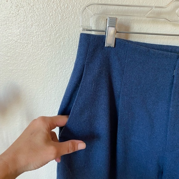 Club Monaco Women’s Wool Blend Parachute Trousers in Blue Size 4 Barrel Pants - Picture 2 of 8